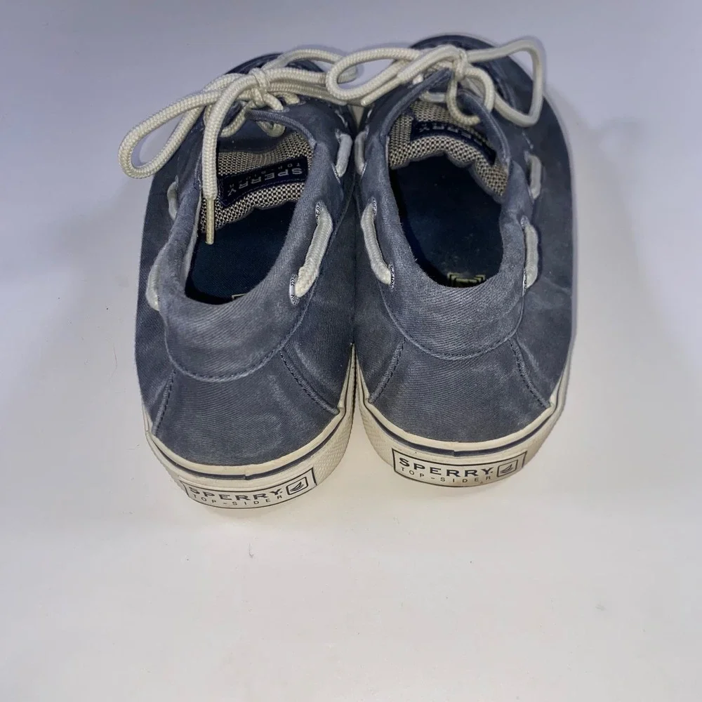 Sperry Top-Sider Mens Bahama Navy Blue Canvas Boat Shoe Sneakers 8.5M B13-CH171